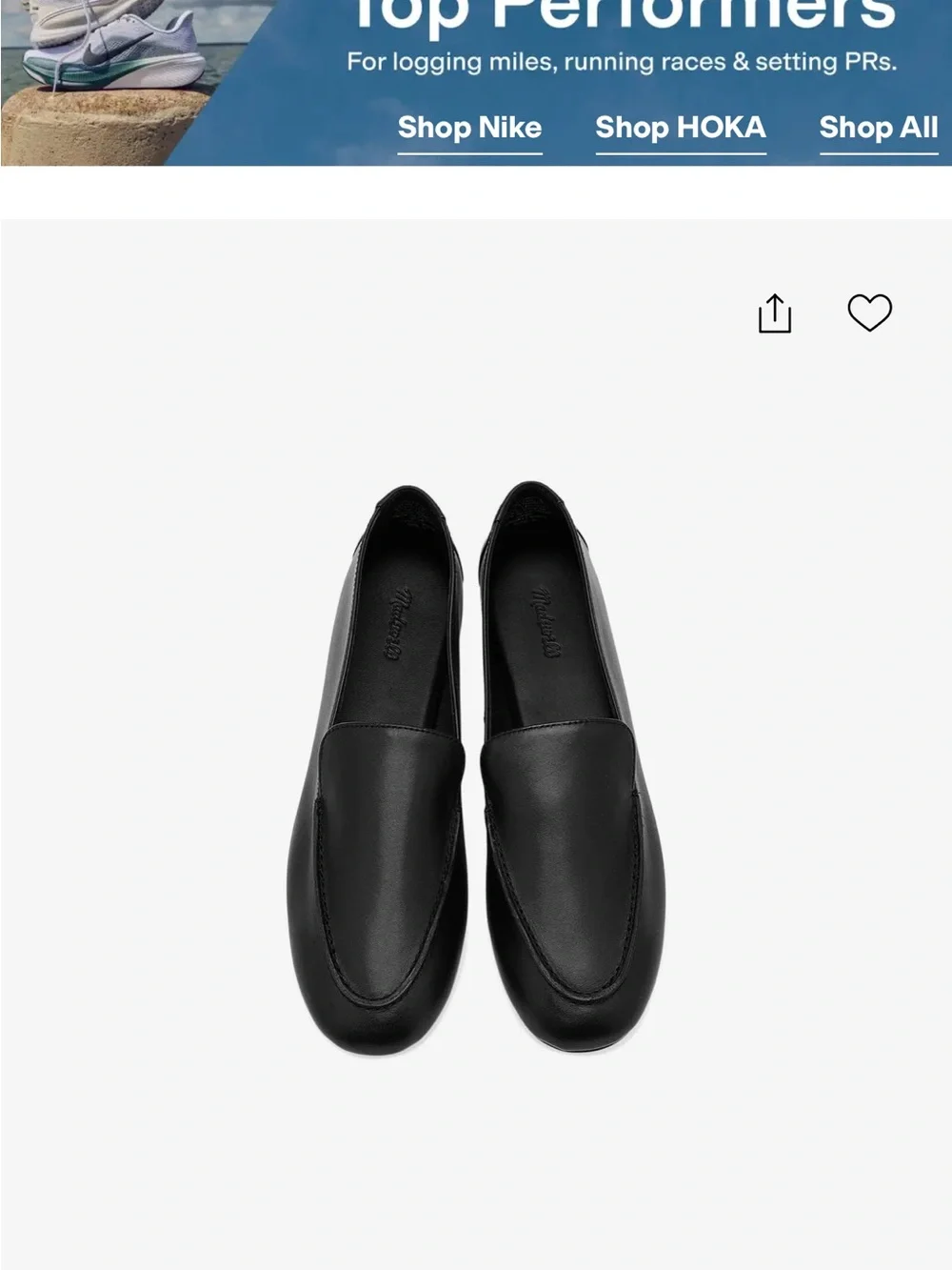 Madewell The Dolli Glove Loafer — True Black Women’s Leather Loafers